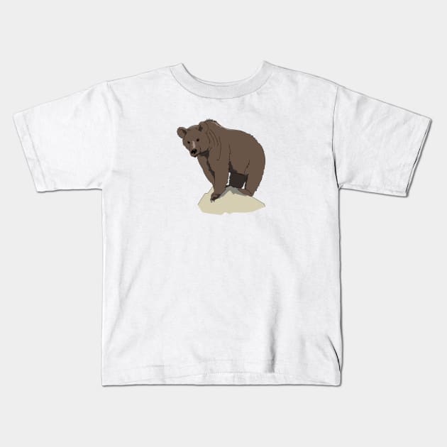 Brown bear Kids T-Shirt by scdesigns